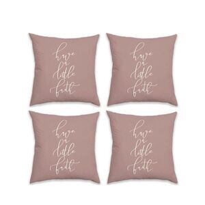 NWT 4 Have a Little Faith 18×18 Pink / Ivory Reversible Pillow /Cushion Cover